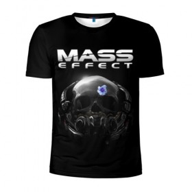Мужская футболка 3D спортивная с принтом Mass Effect в городе Новоалтайск, 100% полиэстер с улучшенными характеристиками | приталенный силуэт, круглая горловина, широкие плечи, сужается к линии бедра | andromeda | n7 | игры | компьютерные игры | масс эффект