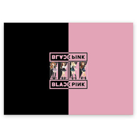 Поздравительная открытка с принтом BlackPink в городе Новоалтайск, 100% бумага | плотность бумаги 280 г/м2, матовая, на обратной стороне линовка и место для марки
 | black | blackpink | chae | jennie | jisoo | k pop | kim | lalisa | lisa | manoban | park | pink | rose | young | дженни | джису | ён | ким | лалиса | лиса | манобан | пак | розэ | че