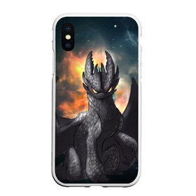 Чехол для iPhone XS Max матовый с принтом Night Fury в городе Новоалтайск, Силикон | Область печати: задняя сторона чехла, без боковых панелей | how to train your dragon | night fury | беззубик | дракон | как приручить дракона | ночная фурия