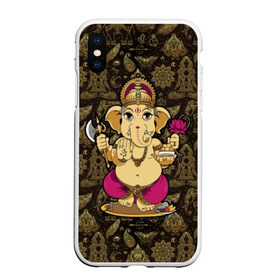 Чехол для iPhone XS Max матовый с принтом Ganesha в городе Новоалтайск, Силикон | Область печати: задняя сторона чехла, без боковых панелей | Тематика изображения на принте: animal | ax | crown | decoration | elephant | ethnic | flower | food | god | gold | hands | hold | india | lily | mouse | благополучие | бог | божество | ганеша | держит | еда | животное | золото | индия | индуизм | корона | лилия | м | много | мудрость |