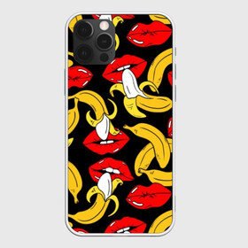 Чехол для iPhone 12 Pro Max с принтом Губы и бананы в городе Новоалтайск, Силикон |  | background | bananas | black | drawing | erotic | food | fruit | lips | red | womens | бананы | губы | еда | женские | красные | рисунок | фон | фрукты | черный