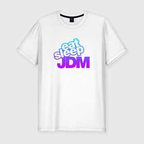 Мужская футболка хлопок Slim с принтом JDM в городе Новоалтайск, 92% хлопок, 8% лайкра | приталенный силуэт, круглый вырез ворота, длина до линии бедра, короткий рукав | auto | jdm | racing | sport | авто | автомобиль | автомобильные | бренд | дрифт | марка | машины | спорт | тюнинг