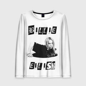 Женский лонгслив 3D с принтом Billie Eilish в городе Новоалтайск, 100% полиэстер | длинные рукава, круглый вырез горловины, полуприлегающий силуэт | bad guy | bellyache | billie eilish | bury a friend | ocean eyes | when we all fall asleep where do we go | билли айлиш | музыка | певица