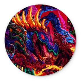 Коврик круглый с принтом Hyper Beast в городе Новоалтайск, резина и полиэстер | круглая форма, изображение наносится на всю лицевую часть | art | counter strike | cs | cs go | csgo | game | go | monster | steam | арт | зверь | игра | кс | ксго | монстр | скоростной | стим | чудовище