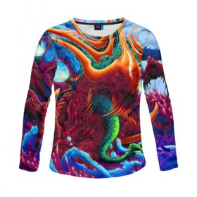 Женский лонгслив 3D с принтом Hyper Beast в городе Новоалтайск, 100% полиэстер | длинные рукава, круглый вырез горловины, полуприлегающий силуэт | art | counter strike | cs | cs go | csgo | game | go | monster | steam | арт | зверь | игра | кс | ксго | монстр | скоростной | стим | чудовище