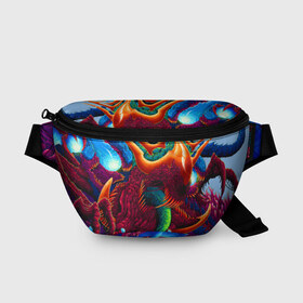 Поясная сумка 3D с принтом Hyper Beast в городе Новоалтайск, 100% полиэстер | плотная ткань, ремень с регулируемой длиной, внутри несколько карманов для мелочей, основное отделение и карман с обратной стороны сумки застегиваются на молнию | art | counter strike | cs | cs go | csgo | game | go | monster | steam | арт | зверь | игра | кс | ксго | монстр | скоростной | стим | чудовище