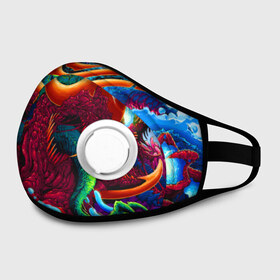 Маска из неопрена с принтом Hyper Beast в городе Новоалтайск, неопрен 100% | Форма огибающая нос. Резинки для ушей с дополнительной резинкой на затылке. Клапан для выдоха для активного дыхания при занятиях спортом. Эластичный материал маски и окантовки для лучшего растяжения и прилегания маски.  | Тематика изображения на принте: art | counter strike | cs | cs go | csgo | game | go | monster | steam | арт | зверь | игра | кс | ксго | монстр | скоростной | стим | чудовище