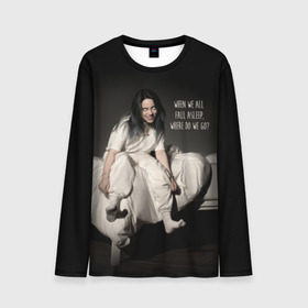 Мужской лонгслив 3D с принтом Billie Eilish в городе Новоалтайск, 100% полиэстер | длинные рукава, круглый вырез горловины, полуприлегающий силуэт | bad guy | bellyache | billie eilish | bury a friend | ocean eyes | when we all fall asleep where do we go | билли айлиш | музыка | певица