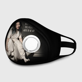 Маска из неопрена с принтом Billie Eilish в городе Новоалтайск, неопрен 100% | Форма огибающая нос. Резинки для ушей с дополнительной резинкой на затылке. Клапан для выдоха для активного дыхания при занятиях спортом. Эластичный материал маски и окантовки для лучшего растяжения и прилегания маски.  | Тематика изображения на принте: bad guy | bellyache | billie eilish | bury a friend | ocean eyes | when we all fall asleep where do we go | билли айлиш | музыка | певица
