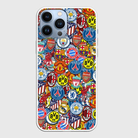 Чехол для iPhone 13 Pro Max с принтом ЛОГОТИПЫ ФУТБОЛЬНЫХ КОМАНД в городе Новоалтайск,  |  | Тематика изображения на принте: arsenal | bayern | bayern munchen | borussia | chelsea | fc barca | juventus | manchester city | manchester united | milan | real madrid | арсенал | бавария | барселона | боруссия | манчестер сити | манчестер юнайтед 