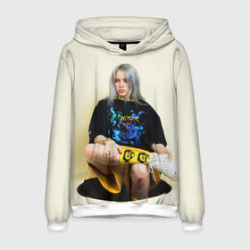 Мужская толстовка 3D с принтом Billie Eilish в городе Новоалтайск, 100% полиэстер | двухслойный капюшон со шнурком для регулировки, мягкие манжеты на рукавах и по низу толстовки, спереди карман-кенгуру с мягким внутренним слоем. | bad guy | bellyache | billie eilish | bury a friend | ocean eyes | when we all fall asleep where do we go | билли айлиш | музыка | певица