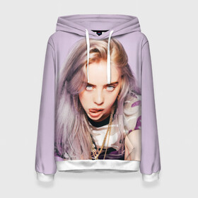 Женская толстовка 3D с принтом Billie Eilish в городе Новоалтайск, 100% полиэстер  | двухслойный капюшон со шнурком для регулировки, мягкие манжеты на рукавах и по низу толстовки, спереди карман-кенгуру с мягким внутренним слоем. | bad guy | bellyache | billie eilish | bury a friend | ocean eyes | when we all fall asleep where do we go | билли айлиш | музыка | певица