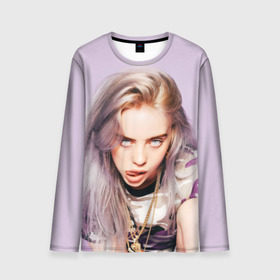 Мужской лонгслив 3D с принтом Billie Eilish в городе Новоалтайск, 100% полиэстер | длинные рукава, круглый вырез горловины, полуприлегающий силуэт | bad guy | bellyache | billie eilish | bury a friend | ocean eyes | when we all fall asleep where do we go | билли айлиш | музыка | певица