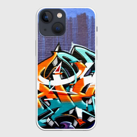 Чехол для iPhone 13 mini с принтом Уличный художник в городе Новоалтайск,  |  | grafiti | paint | street art | urban | город | граффити | искусство | кирпичи | краски | рисунки | стена | улицы | уличное искусство