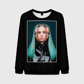 Мужской свитшот 3D с принтом Billie Eilish в городе Новоалтайск, 100% полиэстер с мягким внутренним слоем | круглый вырез горловины, мягкая резинка на манжетах и поясе, свободная посадка по фигуре | bad guy | bellyache | billie eilish | bury a friend | ocean eyes | when we all fall asleep where do we go | билли айлиш | музыка | певица