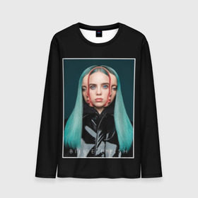 Мужской лонгслив 3D с принтом Billie Eilish в городе Новоалтайск, 100% полиэстер | длинные рукава, круглый вырез горловины, полуприлегающий силуэт | bad guy | bellyache | billie eilish | bury a friend | ocean eyes | when we all fall asleep where do we go | билли айлиш | музыка | певица