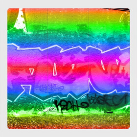 Магнитный плакат 3Х3 с принтом GRAFFITI NEON в городе Новоалтайск, Полимерный материал с магнитным слоем | 9 деталей размером 9*9 см | grafiti | paint | street art | urban | город | граффити | искусство | кирпичи | краски | рисунки | стена | улицы | уличное искусство