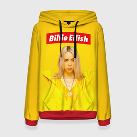 Женская толстовка 3D с принтом Billie Eilish в городе Новоалтайск, 100% полиэстер  | двухслойный капюшон со шнурком для регулировки, мягкие манжеты на рукавах и по низу толстовки, спереди карман-кенгуру с мягким внутренним слоем. | bad guy | bellyache | billie eilish | bury a friend | ocean eyes | when we all fall asleep where do we go | билли айлиш | музыка | певица