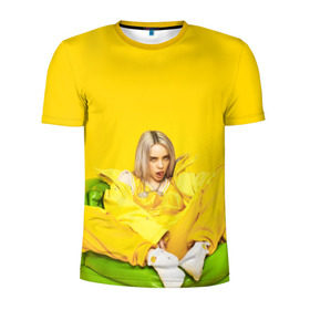 Мужская футболка 3D спортивная с принтом Billie Eilish в городе Новоалтайск, 100% полиэстер с улучшенными характеристиками | приталенный силуэт, круглая горловина, широкие плечи, сужается к линии бедра | Тематика изображения на принте: bad guy | bellyache | billie eilish | bury a friend | ocean eyes | when we all fall asleep where do we go | билли айлиш | музыка | певица