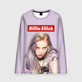 Мужской лонгслив 3D с принтом Billie Eilish в городе Новоалтайск, 100% полиэстер | длинные рукава, круглый вырез горловины, полуприлегающий силуэт | bad guy | bellyache | billie eilish | bury a friend | ocean eyes | when we all fall asleep where do we go | билли айлиш | музыка | певица