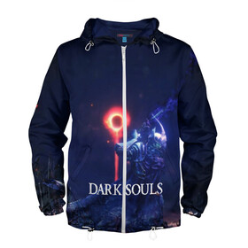 Мужская ветровка 3D с принтом DARK SOULS в городе Новоалтайск, 100% полиэстер | подол и капюшон оформлены резинкой с фиксаторами, два кармана без застежек по бокам, один потайной карман на груди | art | artwork | crown | dark soul | dark souls iii | death | digital art | embers | fanatsy | fire | flames | game | mask | skeletons | воин | минимализм | рыцарь | тёмные души