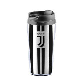 Термокружка-непроливайка с принтом Juventus в городе Новоалтайск, внутренняя часть — пищевой пластик, наружная часть — прозрачный пластик, между ними — полиграфическая вставка с рисунком | объем — 350 мл, герметичная крышка | Тематика изображения на принте: juventus | ronaldo | роналдо | ювентус