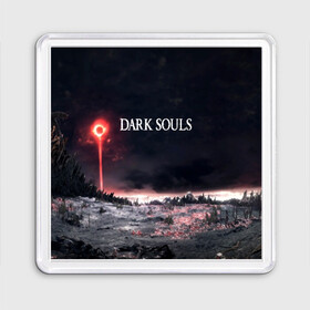 Магнит 55*55 с принтом DARK SOULS в городе Новоалтайск, Пластик | Размер: 65*65 мм; Размер печати: 55*55 мм | art | artwork | crown | dark soul | dark souls iii | death | digital art | embers | fanatsy | fire | flames | game | mask | skeletons | воин | минимализм | рыцарь | тёмные души