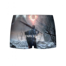 Мужские трусы 3D с принтом DARK SOULS в городе Новоалтайск, 50% хлопок, 50% полиэстер | классическая посадка, на поясе мягкая тканевая резинка | Тематика изображения на принте: art | artwork | crown | dark soul | dark souls iii | death | digital art | embers | fanatsy | fire | flames | game | mask | skeletons | воин | минимализм | рыцарь | тёмные души