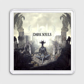 Магнит 55*55 с принтом DARK SOULS в городе Новоалтайск, Пластик | Размер: 65*65 мм; Размер печати: 55*55 мм | art | artwork | crown | dark soul | dark souls iii | death | digital art | embers | fanatsy | fire | flames | game | mask | skeletons | воин | минимализм | рыцарь | тёмные души