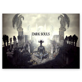 Поздравительная открытка с принтом DARK SOULS в городе Новоалтайск, 100% бумага | плотность бумаги 280 г/м2, матовая, на обратной стороне линовка и место для марки
 | Тематика изображения на принте: art | artwork | crown | dark soul | dark souls iii | death | digital art | embers | fanatsy | fire | flames | game | mask | skeletons | воин | минимализм | рыцарь | тёмные души