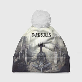 Шапка 3D c помпоном с принтом DARK SOULS в городе Новоалтайск, 100% полиэстер | универсальный размер, печать по всей поверхности изделия | art | artwork | crown | dark soul | dark souls iii | death | digital art | embers | fanatsy | fire | flames | game | mask | skeletons | воин | минимализм | рыцарь | тёмные души