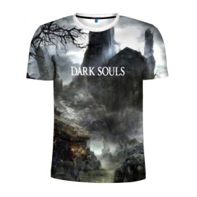 Мужская футболка 3D спортивная с принтом DARK SOULS в городе Новоалтайск, 100% полиэстер с улучшенными характеристиками | приталенный силуэт, круглая горловина, широкие плечи, сужается к линии бедра | art | artwork | crown | dark soul | dark souls iii | death | digital art | embers | fanatsy | fire | flames | game | mask | skeletons | воин | минимализм | рыцарь | тёмные души