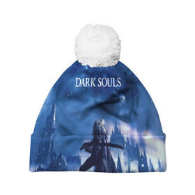 Шапка 3D c помпоном с принтом DARK SOULS в городе Новоалтайск, 100% полиэстер | универсальный размер, печать по всей поверхности изделия | art | artwork | crown | dark soul | dark souls iii | death | digital art | embers | fanatsy | fire | flames | game | mask | skeletons | воин | минимализм | рыцарь | тёмные души