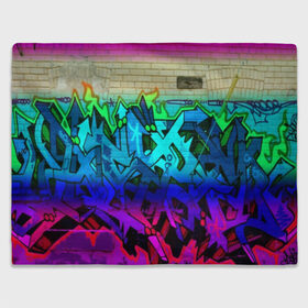 Плед 3D с принтом graffiti neon в городе Новоалтайск, 100% полиэстер | закругленные углы, все края обработаны. Ткань не мнется и не растягивается | felipe pantone | grafiti | paint | street art | urban | город | граффити | искусство | кирпичи | краски | рисунки | стена | улицы | уличное искусство