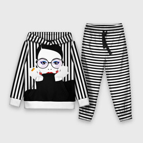 Детский костюм 3D (с толстовкой) с принтом Fashion girl в городе Новоалтайск,  |  | Тематика изображения на принте: art | beautiful | black | black and white | bright | d | fashion | girl | gold | graphic | pop art | ring | round | woman | young | брюнетка | девушка | женщина | золото | искусство | кольцо | красивая | макияж | маникюр | мода | молодая | очки 