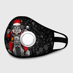 Маска из неопрена с принтом Santa skull в городе Новоалтайск, неопрен 100% | Форма огибающая нос. Резинки для ушей с дополнительной резинкой на затылке. Клапан для выдоха для активного дыхания при занятиях спортом. Эластичный материал маски и окантовки для лучшего растяжения и прилегания маски.  | 