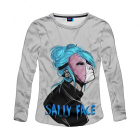 Женский лонгслив 3D с принтом Sally Face в городе Новоалтайск, 100% полиэстер | длинные рукава, круглый вырез горловины, полуприлегающий силуэт | sally face | игра | компьютерная игра | лицо | маска | протез | салли фейс | школа | шрамы