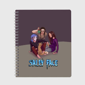 Тетрадь с принтом Sally Face в городе Новоалтайск, 100% бумага | 48 листов, плотность листов — 60 г/м2, плотность картонной обложки — 250 г/м2. Листы скреплены сбоку удобной пружинной спиралью. Уголки страниц и обложки скругленные. Цвет линий — светло-серый
 | sally face | игра | компьютерная игра | лицо | маска | протез | салли фейс | школа | шрамы