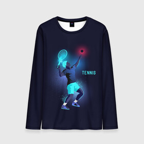Мужской лонгслив 3D с принтом TENNIS NEON  в городе Новоалтайск, 100% полиэстер | длинные рукава, круглый вырез горловины, полуприлегающий силуэт | neon | sport | tennis | неон | неоновый | спорт | спортсмен | теннис