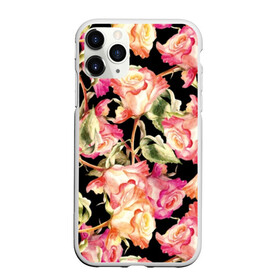 Чехол для iPhone 11 Pro Max матовый с принтом Розы в городе Новоалтайск, Силикон |  | art | background | black | flora | flowers | leaves | nature | painting | pattern | petals | pink | plants | red | roses | watercolor | акварель | живопись | искусство | красные | лепестки | листья | природа | растения | розовые | розы | узор | флора | фо