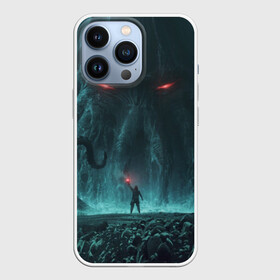 Чехол для iPhone 13 Pro с принтом Ктулху в городе Новоалтайск,  |  | Тематика изображения на принте: божество | владыка | дракон | зло | зов | кальмар | крылья | осьминог | спрут | спящий на дне | чудовище | щупальца