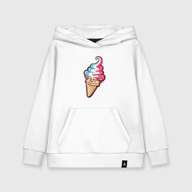 Детская толстовка хлопок с принтом Ice Cream в городе Новоалтайск, 100% хлопок | Круглый горловой вырез, эластичные манжеты, пояс, капюшен | ice cream | мороженное | прикольный принт | принт футболка | рожок мороженного | футболка с принтом