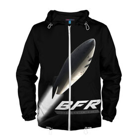 Мужская ветровка 3D с принтом BFR (Big Falcon Rocket) в городе Новоалтайск, 100% полиэстер | подол и капюшон оформлены резинкой с фиксаторами, два кармана без застежек по бокам, один потайной карман на груди | bfr | big falcon rocket | elon musk | falcon 9 | falcon heavy | spacex | илон маск | космический корабль | космос | ракета