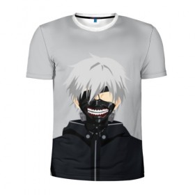 Мужская футболка 3D спортивная с принтом Kaneki Ken в городе Новоалтайск, 100% полиэстер с улучшенными характеристиками | приталенный силуэт, круглая горловина, широкие плечи, сужается к линии бедра | ghoul | kaneki | ken | tokyo | гуль | канеки | кен | токийский