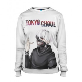 Женский свитшот 3D с принтом Kaneki Ken в городе Новоалтайск, 100% полиэстер с мягким внутренним слоем | круглый вырез горловины, мягкая резинка на манжетах и поясе, свободная посадка по фигуре | ghoul | kaneki | ken | tokyo | гуль | канеки | кен | токийский