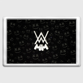 Магнит 45*70 с принтом Alan Walker & Marshmello в городе Новоалтайск, Пластик | Размер: 78*52 мм; Размер печати: 70*45 | Тематика изображения на принте: alan walker | marshmello | алан валкер | алан волкер | алан уокер | диджей | клуб | клубная музыка | маршмеллоу | маршмэлло | маршмэллоу | музыка | музыкант | песни | электронная