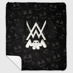 Плед с рукавами с принтом Alan Walker & Marshmello в городе Новоалтайск, 100% полиэстер | Закругленные углы, все края обработаны. Ткань не мнется и не растягивается. Размер 170*145 | alan walker | marshmello | алан валкер | алан волкер | алан уокер | диджей | клуб | клубная музыка | маршмеллоу | маршмэлло | маршмэллоу | музыка | музыкант | песни | электронная