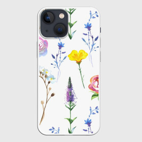 Чехол для iPhone 13 mini с принтом Полевые цветы в городе Новоалтайск,  |  | Тематика изображения на принте: акварель | мода | стиль | цветочки | цветы