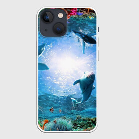 Чехол для iPhone 13 mini с принтом Дельфины в городе Новоалтайск,  |  | fish | аква | аквариум | вода | кораллы | море | океан | ракушки | рыбки | рыбы