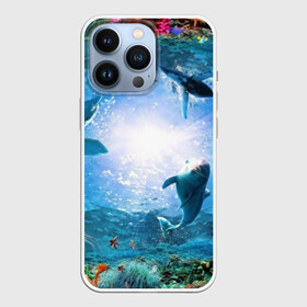 Чехол для iPhone 13 Pro с принтом Дельфины в городе Новоалтайск,  |  | Тематика изображения на принте: fish | аква | аквариум | вода | кораллы | море | океан | ракушки | рыбки | рыбы